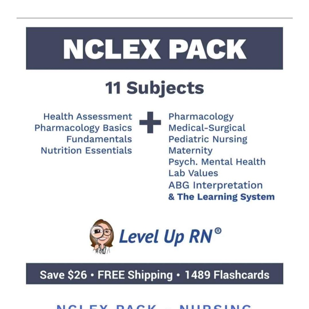 NCLEX Pack by Level Up RN flash cards